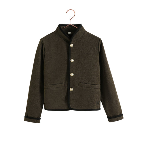 Retro Kid Lucas Gold Button Jacket - Brown/Black