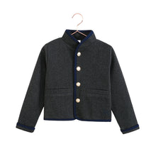 Load image into Gallery viewer, Retro Kid Lucas Gold Button Jacket - Grey/Navy