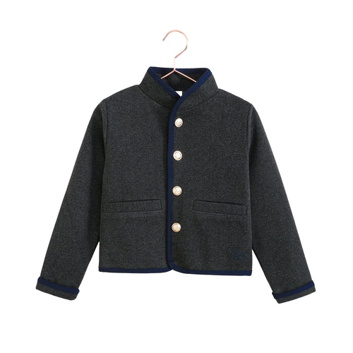 Retro Kid Lucas Gold Button Jacket - Grey/Navy