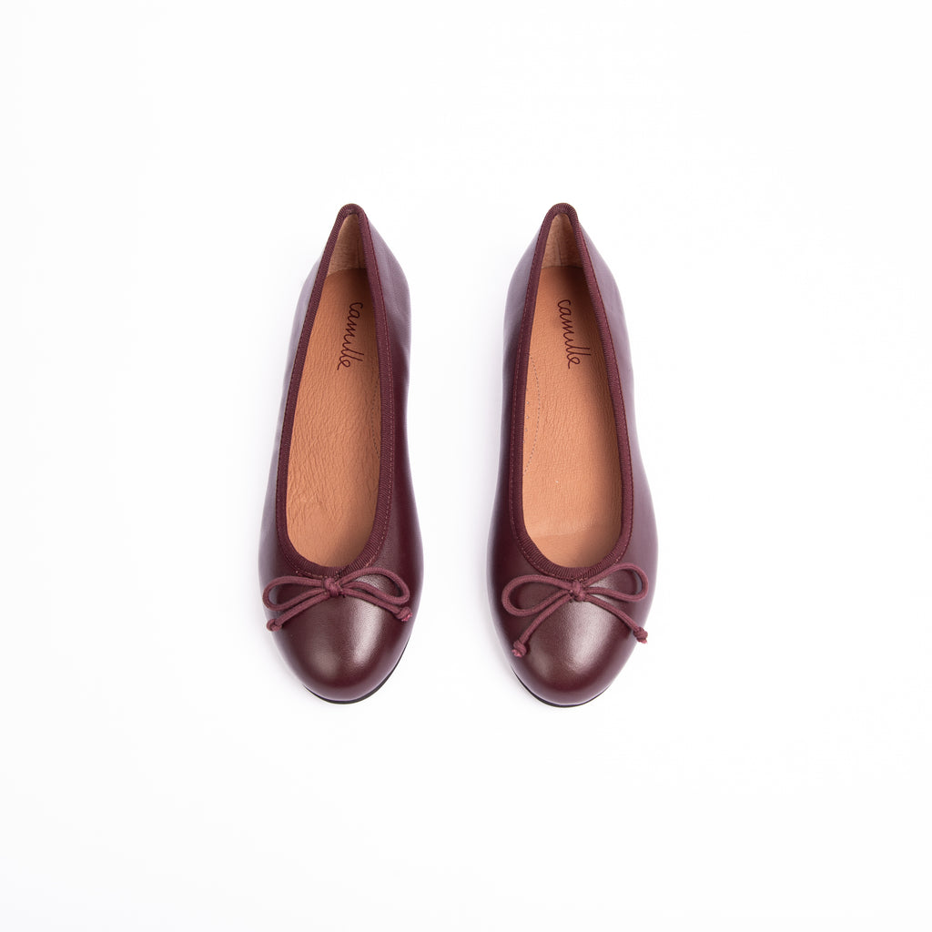 Camille Shoes Lucie Burgundy Leather