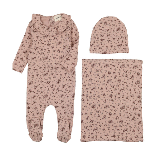Mema Knits Floral Collared 3PC Set