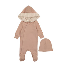 Load image into Gallery viewer, Mema Knits Hooded Footie + Beanie - Pink