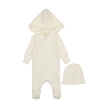 Load image into Gallery viewer, Mema Knits Hooded Footie + Beanie - Winter White
