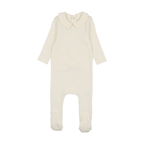 Mema Knits Boys Base Footie - Winter White