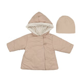 Mema Knits Embroidered Baby Jacket + Beanie - Pink