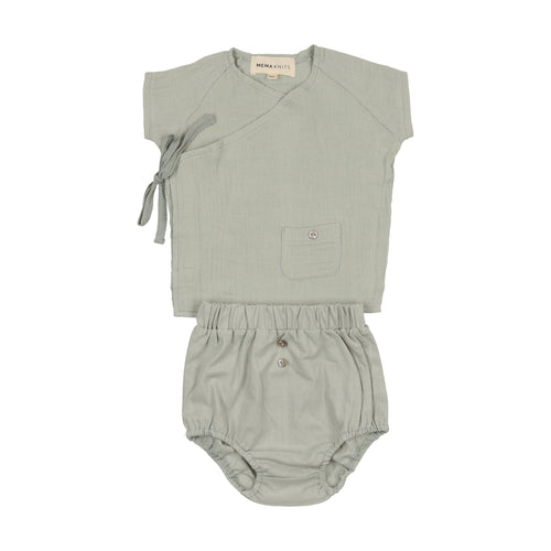 Mema Knits Boys Wrap Set - Mint Green