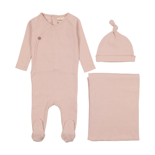 Mema Knits Thin Striped 3PC Set - Rose