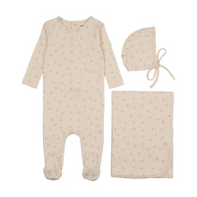 Load image into Gallery viewer, Mema Knits Printed Pointelle 3PC Layette Set - Sage Floral Print