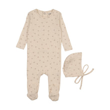 Load image into Gallery viewer, Mema Knits Printed Pointelle Footie &amp; Bonnet - Mauve Floral Print