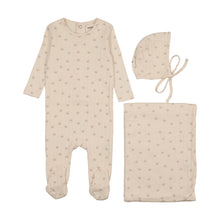Load image into Gallery viewer, Mema Knits Printed Pointelle 3PC Layette Set - Mauve Floral Print