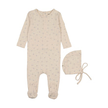 Load image into Gallery viewer, Mema Knits Printed Pointelle Footie &amp; Bonnet - Sage Floral Print
