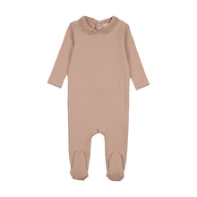 Load image into Gallery viewer, Mema Knits Lace Collar Footie - Pale Pink