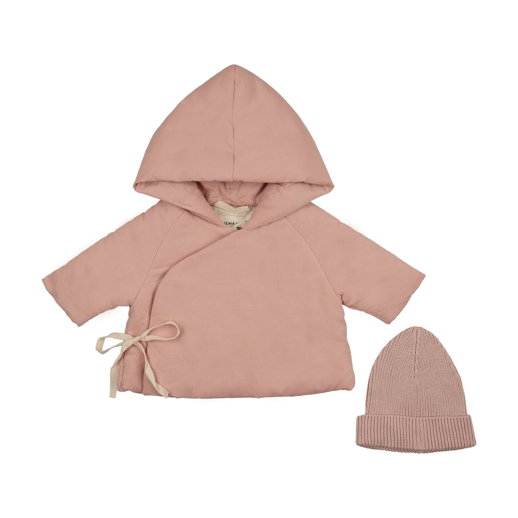 Mema Knits Corduroy Jacket & Beanie - Deep Pink