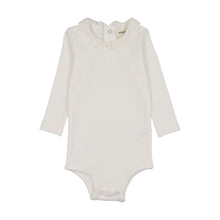 Load image into Gallery viewer, Mema Knits Lace collar onesie - Winter White