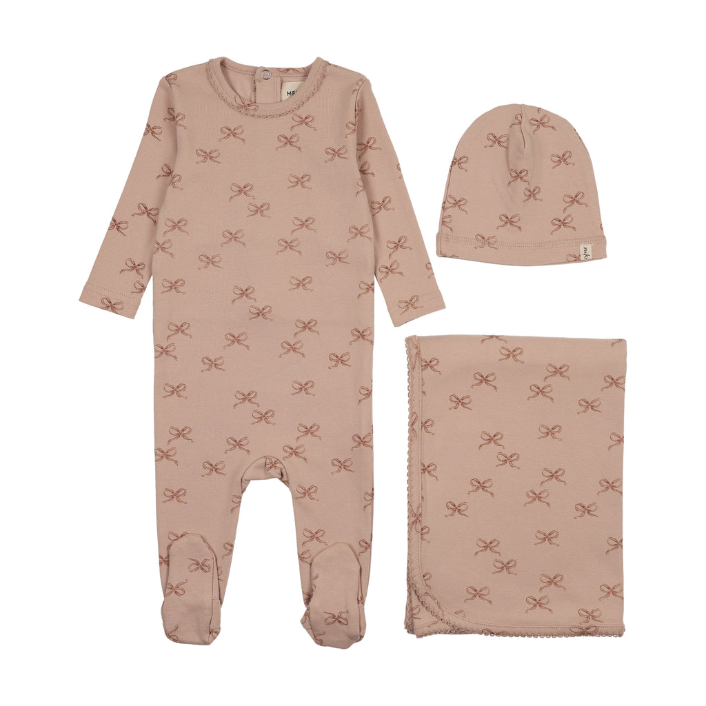 Mema Knits Bow print 3PC Set - Bow Print