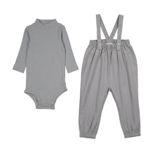 Load image into Gallery viewer, Mema Knits Corduroy romper &amp; T-shirt set - Light Blue