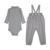 Mema Knits Corduroy romper & T-shirt set - Light Blue