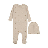 Mema Knits Teddy Bear print Footie & Beanie - Teddy Bears