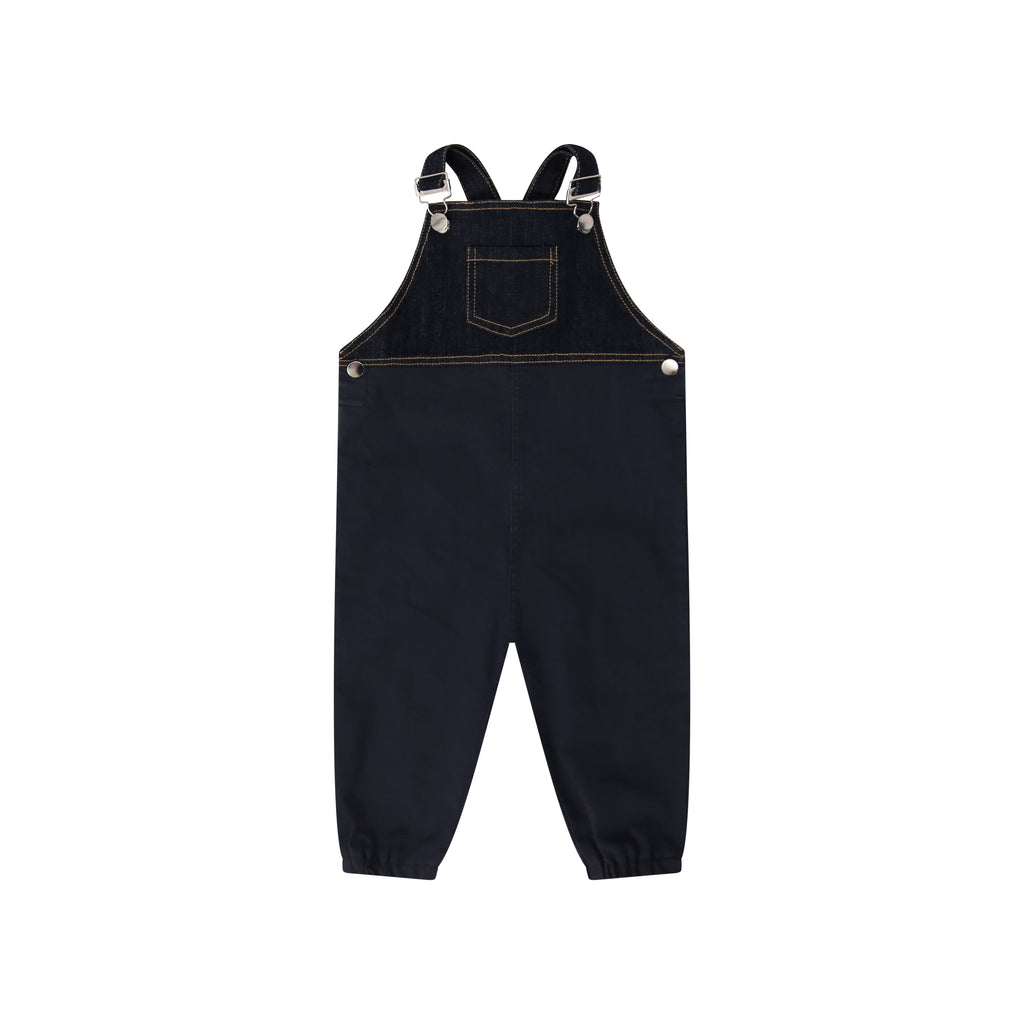 Bopop Denim Collection Overalls (Navy with Denim Detail)