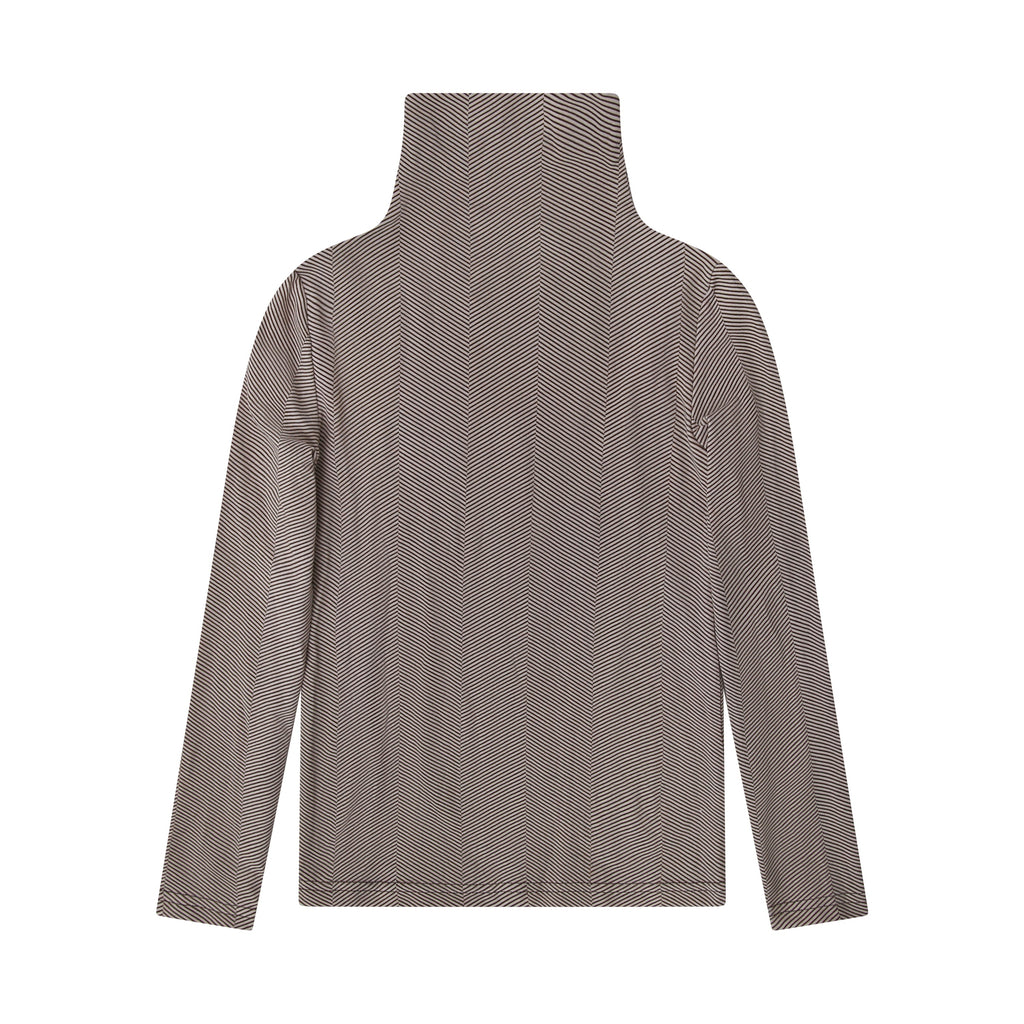 Bopop Herringbone Collection Mock Neck - Herringbone