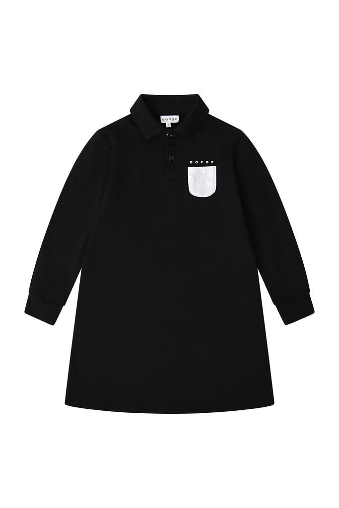 Bopop Reflector Pocket Collection Dress (Black with Metallic Detail)