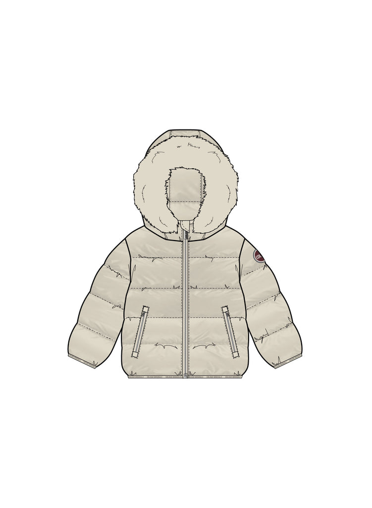 Colmar Baby Down Jacket With Fur - Nude