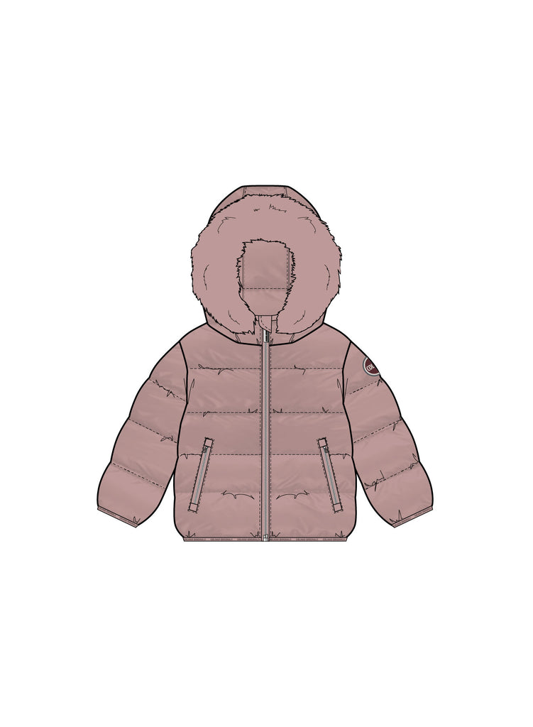 Colmar Baby Down Jacket With Fur - Rose
