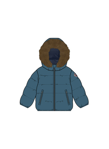 Colmar Baby Down Jacket With Fur - Satellite Nero