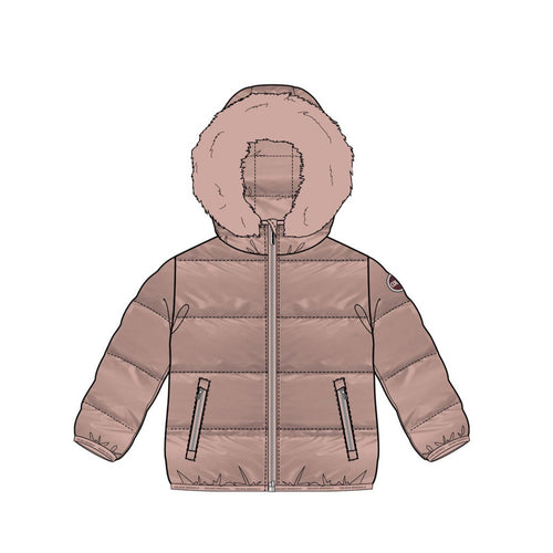 Colmar Baby Down Jacket With Fur - Vintage Rose'