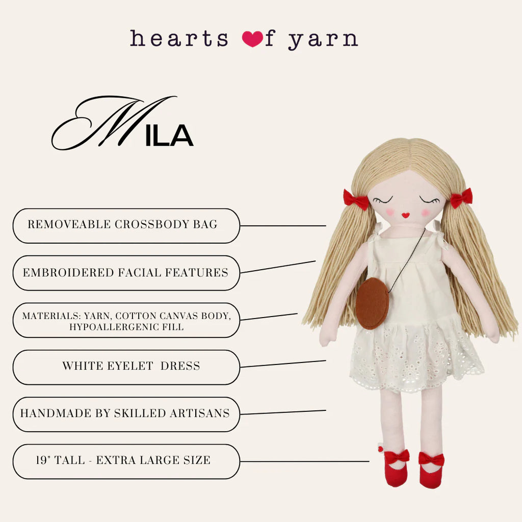 Hearts Of Yarn Mila Doll - 19"