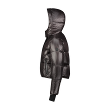 Load image into Gallery viewer, Denali Teen Shiny Cropped Bomber - Black