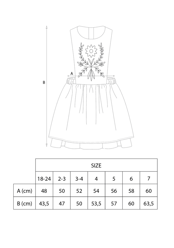 Popelin Brown Short Dress With Embroidered Bib (101.2)