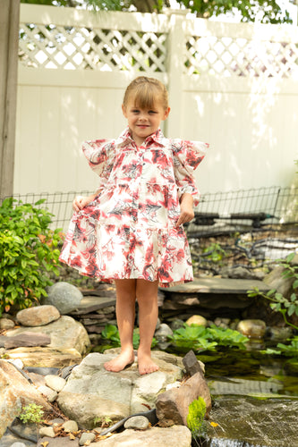 Mode Avant Print Dress - Ivory/Hot Pink