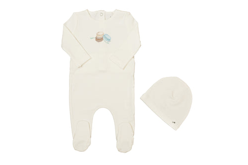 Bee & Dee Macaron Center Print Footie/Beanie-Snow White  Boys