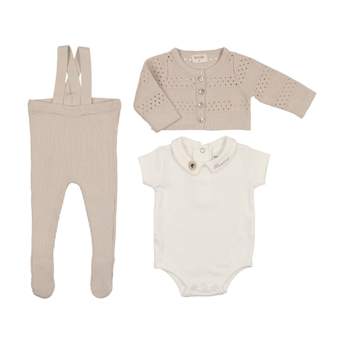 Bee & Dee Mademoiselle & Monsieur  Ensemble Layette Set - Coffee