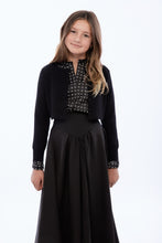 Load image into Gallery viewer, Retro Kid Mae Silky Printed Shirt And Maxi Skirt Set - Black