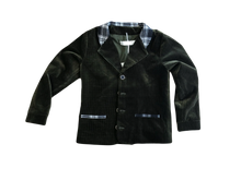 Load image into Gallery viewer, Mini Nod Velvet Boy Suit - BLACK/GREEN