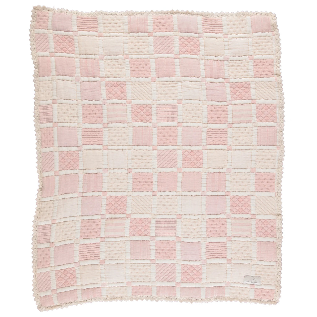 Bebe Organic Mai Blanket - Dusty Rose Patchwork