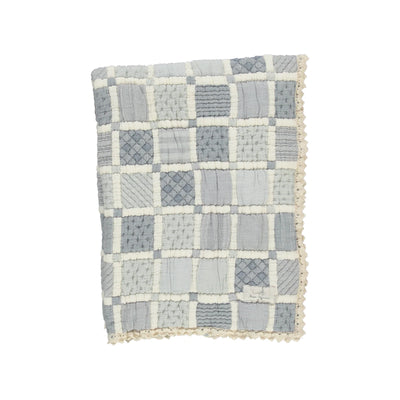 Bebe Organic Mai Blanket - Blue Patchwork