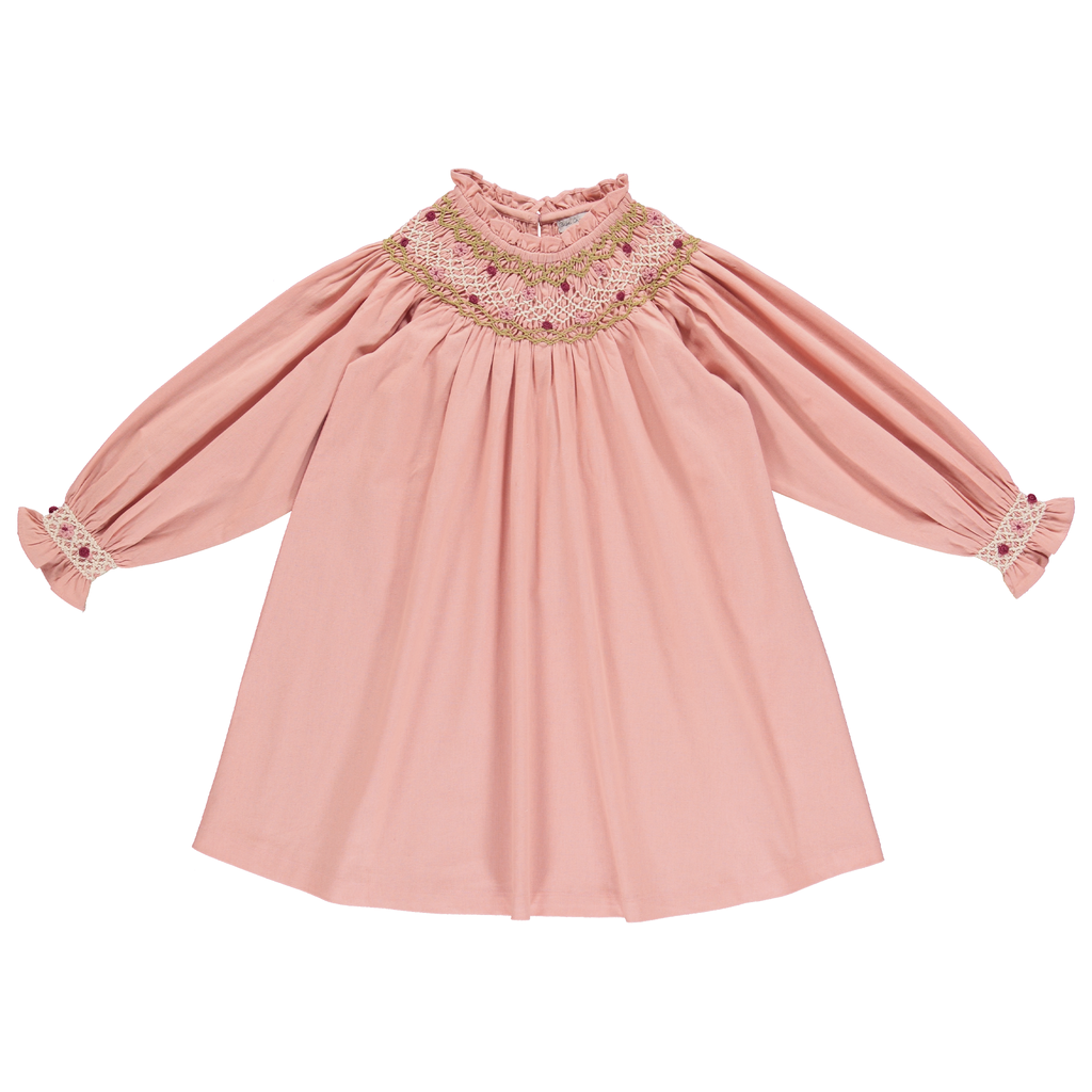 Bebe Organic Margot Smocked Dress - Dusty Rose