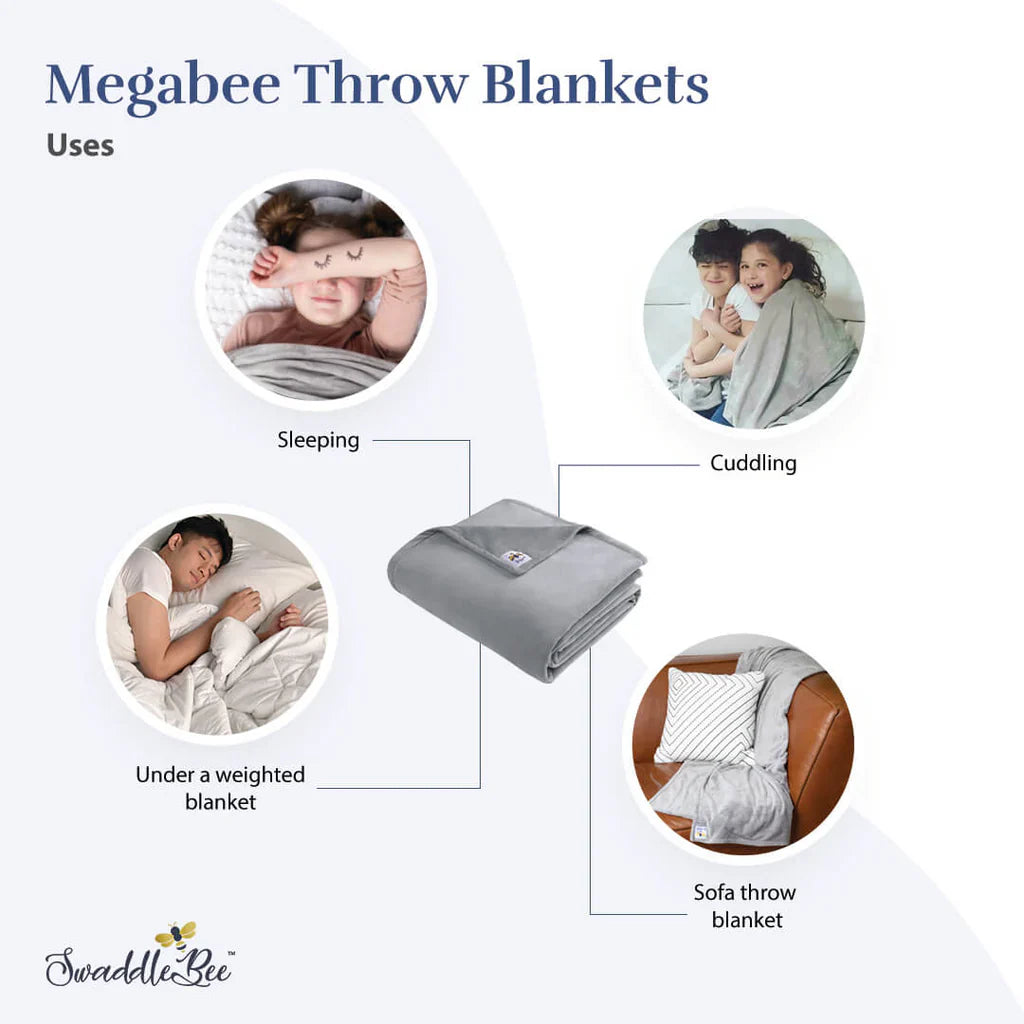 Swaddle Bee Mega Bee Throw Blanket Dusty Pink