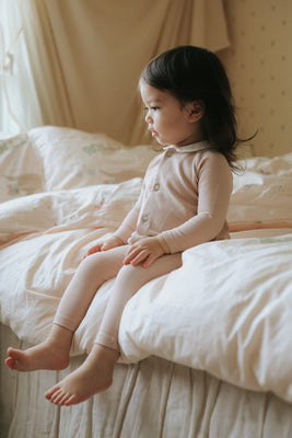 Mema Knits Baby Romper - Pale Pink