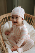 Load image into Gallery viewer, Mema Knits Rib Stripe Layette Set - Pale Pink Stripes