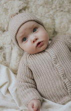 Load image into Gallery viewer, Mema Knits Knit Jacket + Pompom Hat - Oatmeal