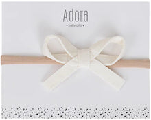 Load image into Gallery viewer, Adora Ribbon Bow Mini Headband - Ivory