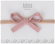 Load image into Gallery viewer, Adora Ribbon Bow Mini Headband - Rose
