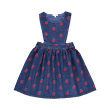 Load image into Gallery viewer, Bebe Organic Minnie Apron Dress - Apple Denim