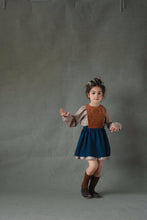 Load image into Gallery viewer, Popelin Terracotta Short Dress With Embroidered Bib (101.3)