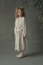 Load image into Gallery viewer, Popelin Beige Velvet Vest And Midi Skirt With Tucks And Embroidered Yoke (104.1 / 106.1)