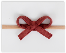 Load image into Gallery viewer, Adora Mini Mulberry Velvet Bow Headband